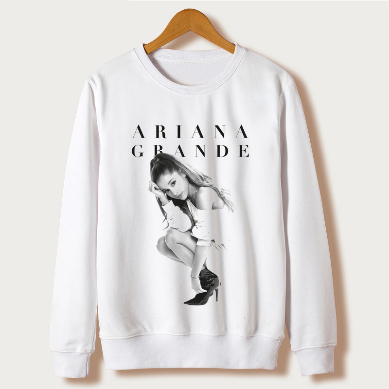 Harajuku Women Sweatshirt 2019 Autumn White Casual Tracksuits Fashion Hoodies Ariana Grande Print Pullovers pullover Hooded
